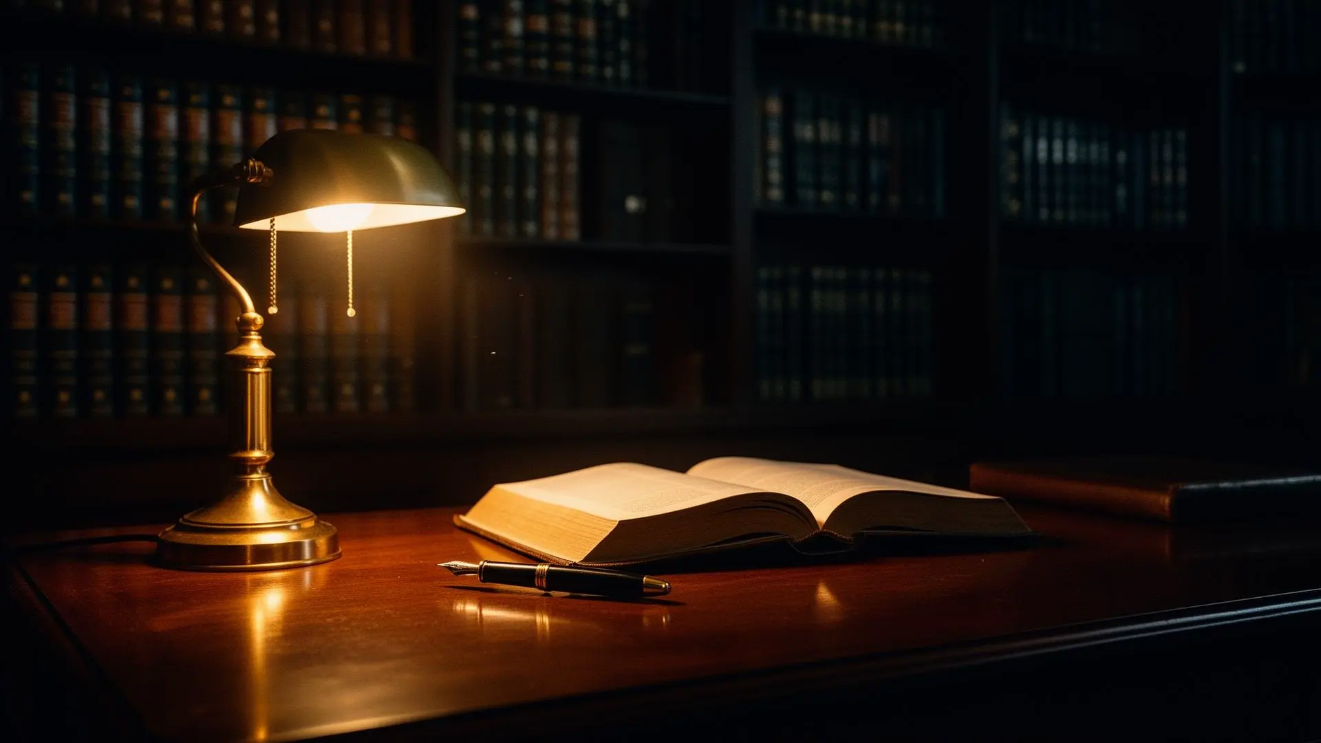 Biblioteca jurídica iluminada